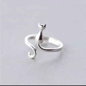 Cat silver ring